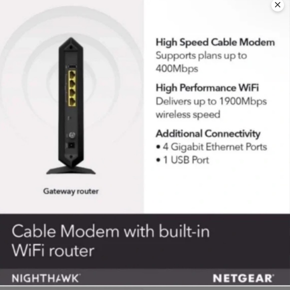 FAST WIFI! Netgear AC1900 Cable Modem Router (C7000v2) - Xfinity/Spectrum/Cox - Picture 3 of 5